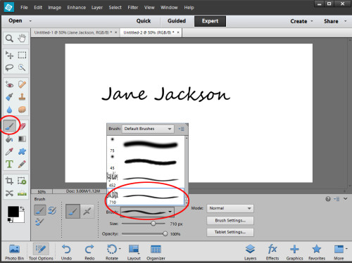How to Create a Signature Brush in Photoshop Elements