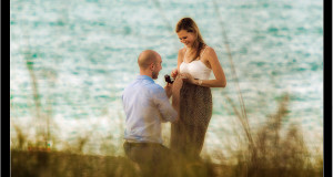 Hiding in the Grass during a Beach Proposal