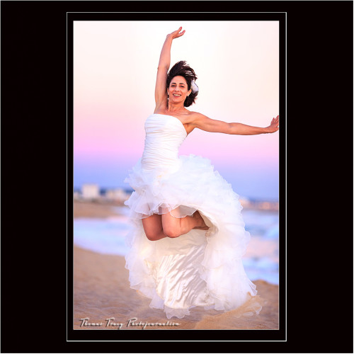 Bride jumping Tom Tracy